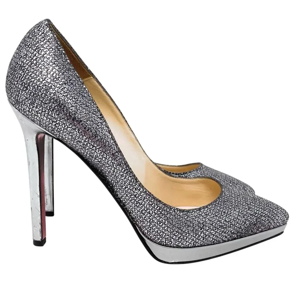 Christian Louboutin Filo 120 Glitter Specchio Pumps EU 38 / US 7 - Picture 6 of 13